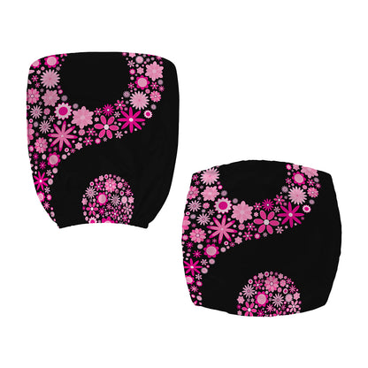 Pink Flowers Yin Yang Print Office Chair Cover