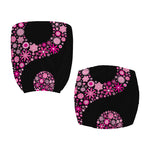 Pink Flowers Yin Yang Print Office Chair Cover