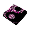 Pink Flowers Yin Yang Print Outdoor Seat Cushion Cover