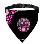 Pink Flowers Yin Yang Print Over The Collar Dog Bandana