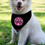 Pink Flowers Yin Yang Print Over The Collar Dog Bandana