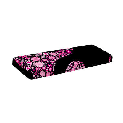 Pink Flowers Yin Yang Print Piano Keyboard Cover