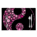 Pink Flowers Yin Yang Print Placemat