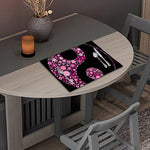 Pink Flowers Yin Yang Print Placemat