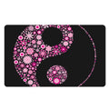 Pink Flowers Yin Yang Print Polyester Doormat