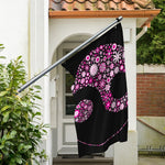 Pink Flowers Yin Yang Print Polyester Flag