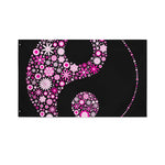 Pink Flowers Yin Yang Print Polyester Flag