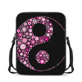 Pink Flowers Yin Yang Print Rectangular Crossbody Bag