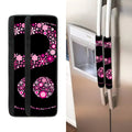 Pink Flowers Yin Yang Print Refrigerator Handle Covers
