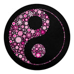 Pink Flowers Yin Yang Print Round Blanket