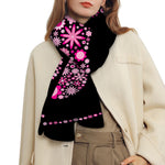 Pink Flowers Yin Yang Print Scarf