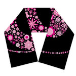 Pink Flowers Yin Yang Print Scarf