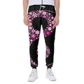 Pink Flowers Yin Yang Print Joggers