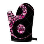 Pink Flowers Yin Yang Print Single Oven Mitt