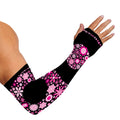 Pink Flowers Yin Yang Print Sun Protection Arm Sleeves