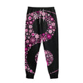 Pink Flowers Yin Yang Print Sweatpants