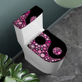 Pink Flowers Yin Yang Print Toilet Lid And Tank Cover Set