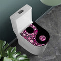 Pink Flowers Yin Yang Print Toilet Lid Cover