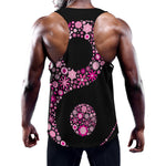 Pink Flowers Yin Yang Print Training Tank Top
