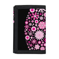 Pink Flowers Yin Yang Print Trifold Wallet