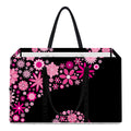 Pink Flowers Yin Yang Print Utility Tote Bag