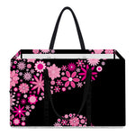 Pink Flowers Yin Yang Print Utility Tote Bag