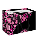 Pink Flowers Yin Yang Print Utility Tote Bag
