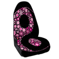 Pink Flowers Yin Yang Print Waterproof Car Seat Cover