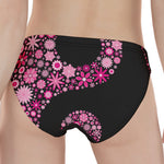 Pink Flowers Yin Yang Print Women's Panties