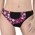 Pink Flowers Yin Yang Print Women's Thong