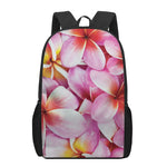 Pink Frangipani Flower Print 17 Inch Backpack