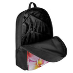 Pink Frangipani Flower Print 17 Inch Backpack