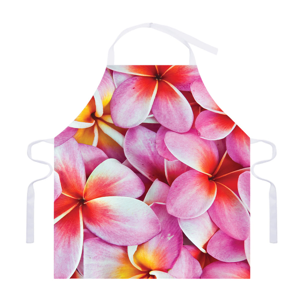 Pink Frangipani Flower Print Adjustable Apron