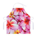 Pink Frangipani Flower Print Adjustable Apron