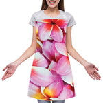 Pink Frangipani Flower Print Adjustable Apron