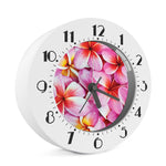 Pink Frangipani Flower Print Alarm Clock