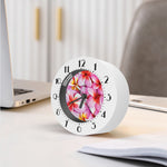 Pink Frangipani Flower Print Alarm Clock