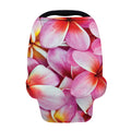 Pink Frangipani Flower Print Baby Seat Cover