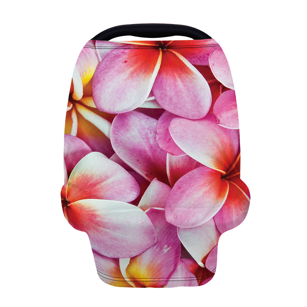 Pink Frangipani Flower Print Baby Seat Cover