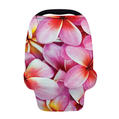 Pink Frangipani Flower Print Baby Seat Cover