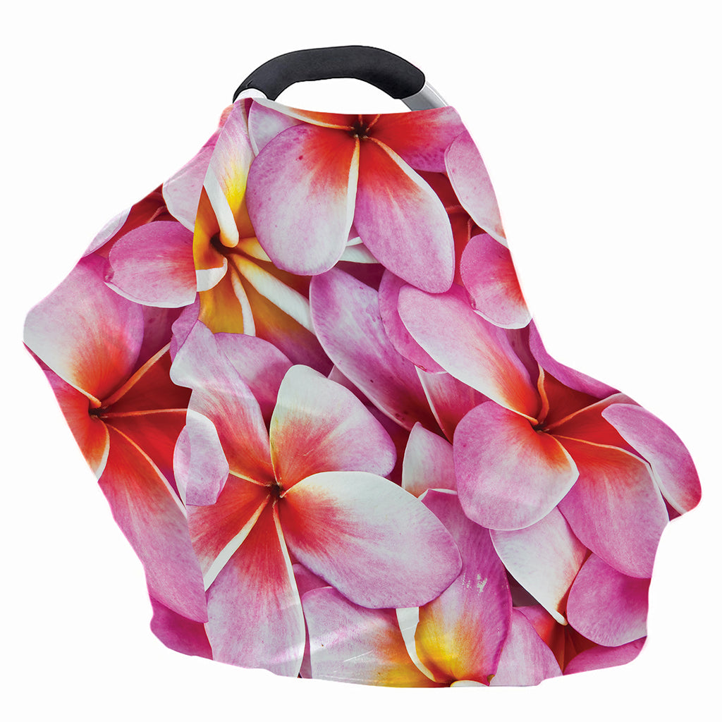 Pink Frangipani Flower Print Baby Seat Cover