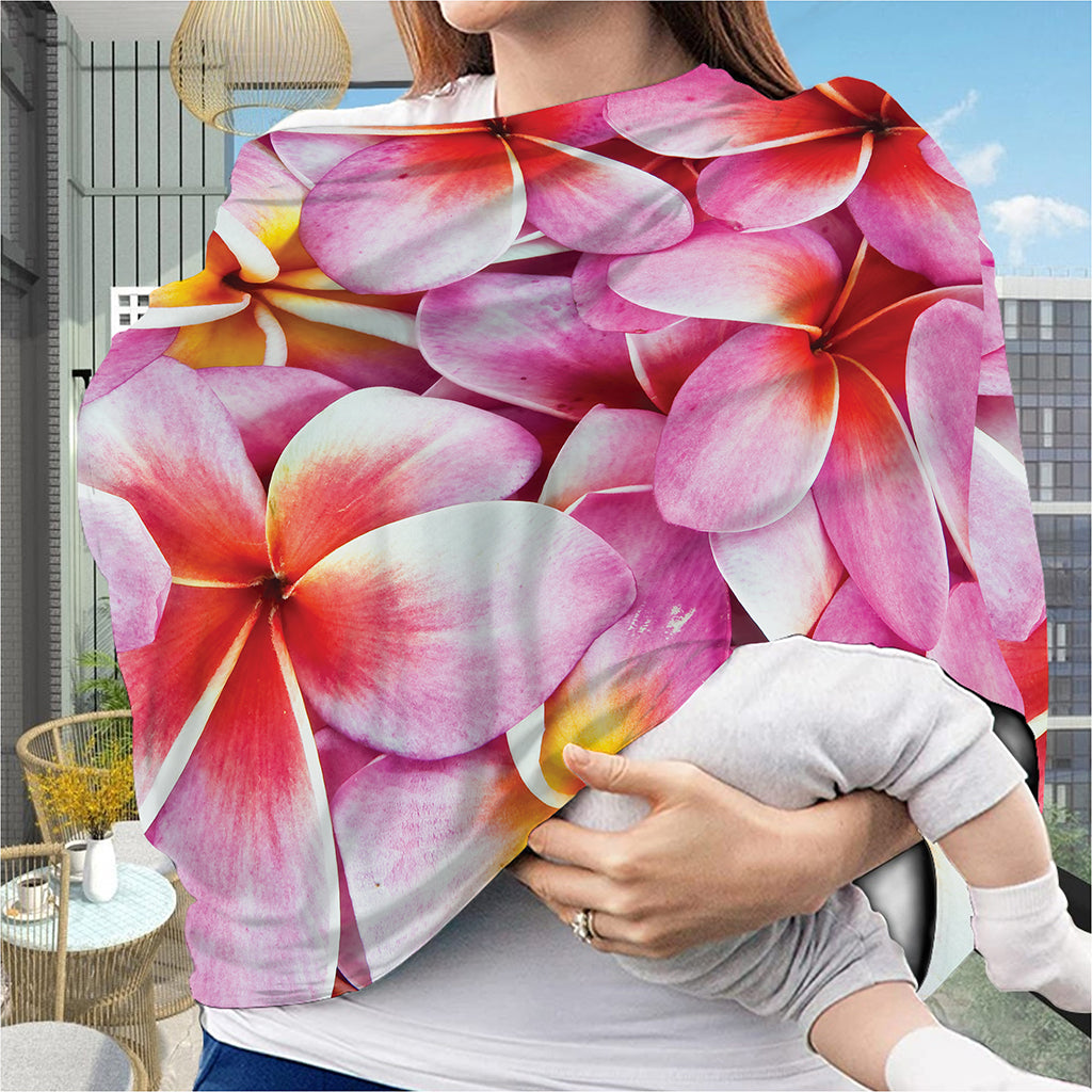 Pink Frangipani Flower Print Baby Seat Cover
