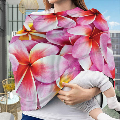 Pink Frangipani Flower Print Baby Seat Cover