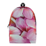 Pink Frangipani Flower Print Backpack