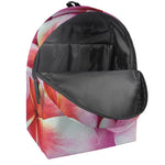 Pink Frangipani Flower Print Backpack