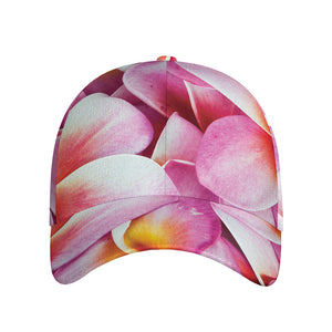 Pink Frangipani Flower Print Baseball Cap