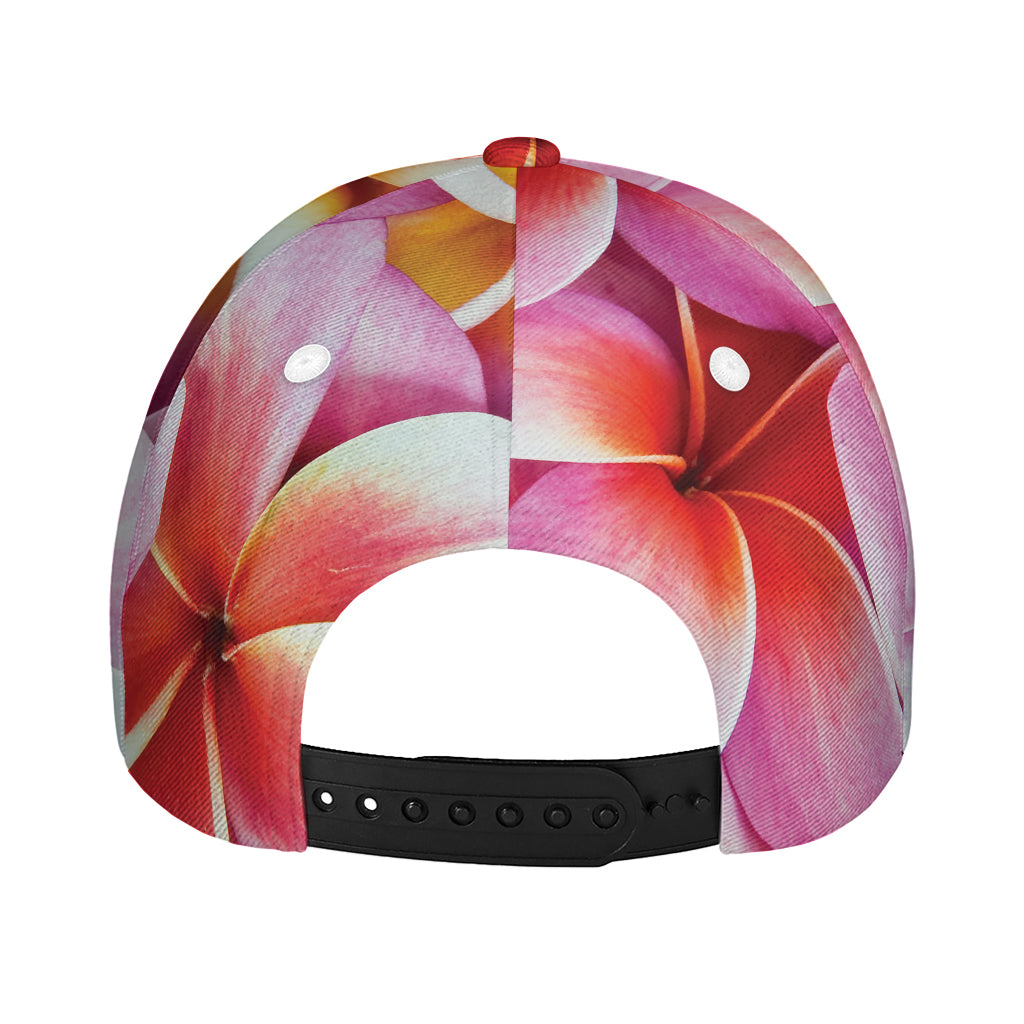 Pink Frangipani Flower Print Baseball Cap