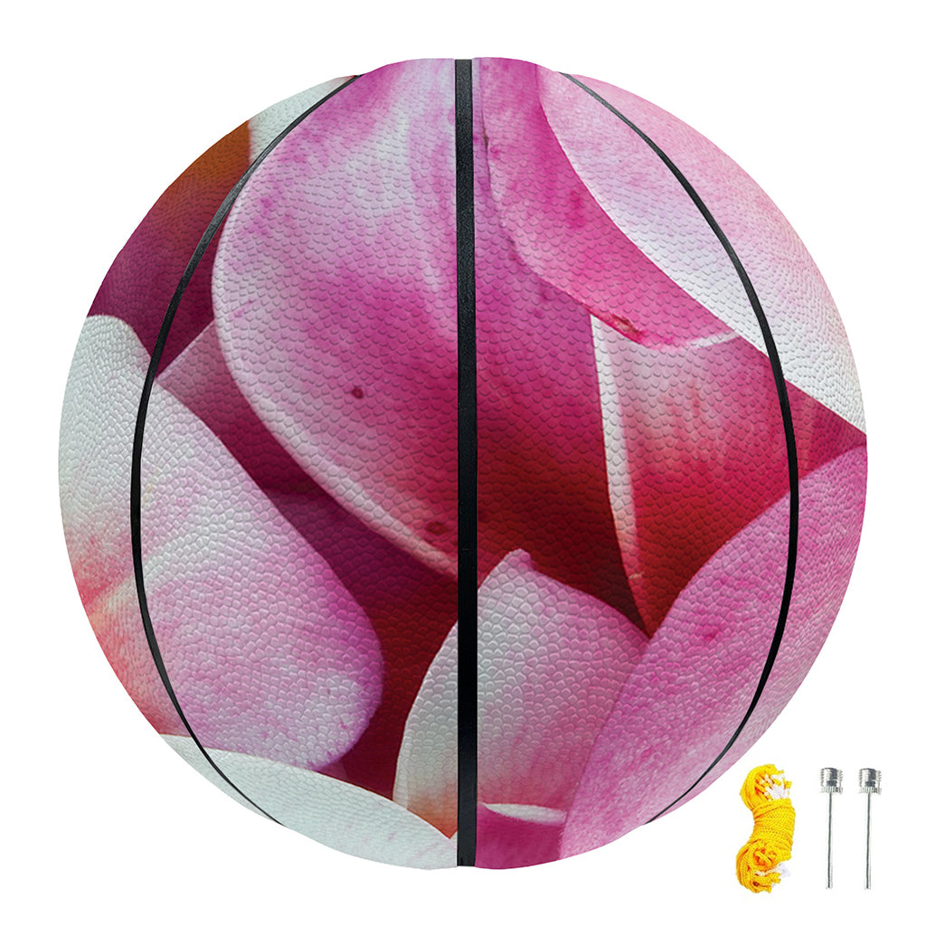 Pink Frangipani Flower Print Basketball