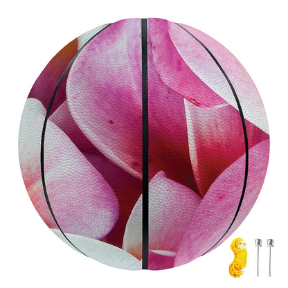 Pink Frangipani Flower Print Basketball