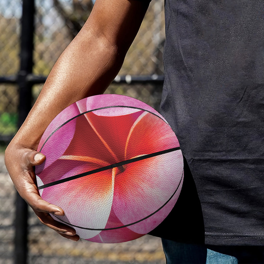 Pink Frangipani Flower Print Basketball